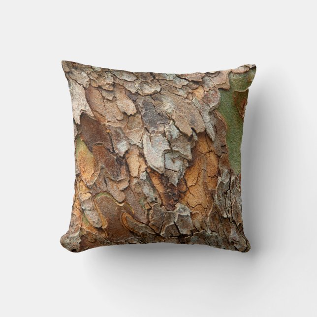 USA, Tennessee, Close Up Of Bark On A Tree Throw Pillow (Front)