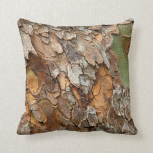 USA, Tennessee, Close Up Of Bark On A Tree Throw Pillow