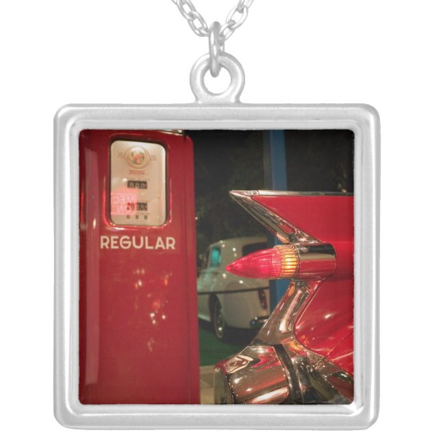 USA, Tennessee, Memphis, Elvis Presley 2 Silver Plated Necklace (Front)