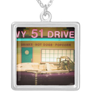 USA, Tennessee, Memphis: Elvis Presley Silver Plated Necklace