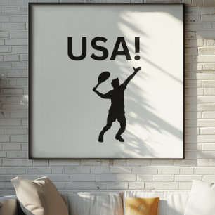 USA tennis player using dot as a ball  Framed Art