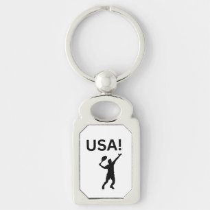 USA tennis player using dot as a ball Keychain