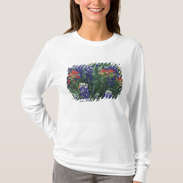 USA, Texas Hill Country. Bluebonnets and T-Shirt (Front)
