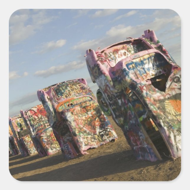 USA, TEXAS, Panhandle Area, Amarillo: Cadillac Square Sticker (Front)