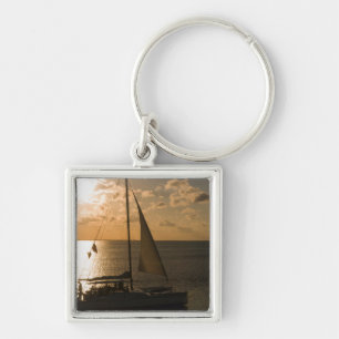 USA, Texas, South Padre Island. Sailboat Keychain
