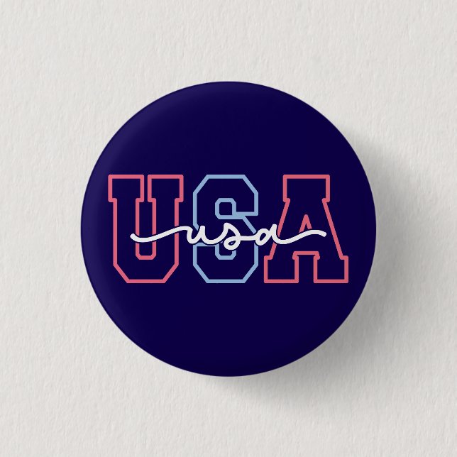USA Text 4th Of July Design-62118 Button (Front)