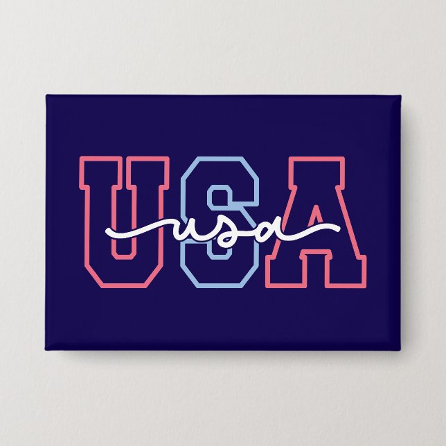 USA Text 4th Of July Design-62118 Button (Front)