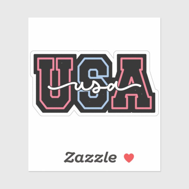 USA Text 4th Of July Design-62118 Sticker (Sheet)