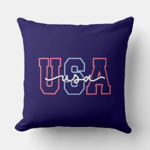 USA Text 4th Of July Design-62118 Throw Pillow