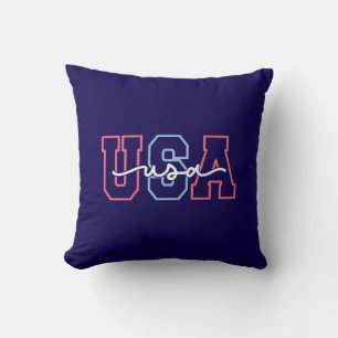 USA Text 4th Of July Design-62118 Throw Pillow