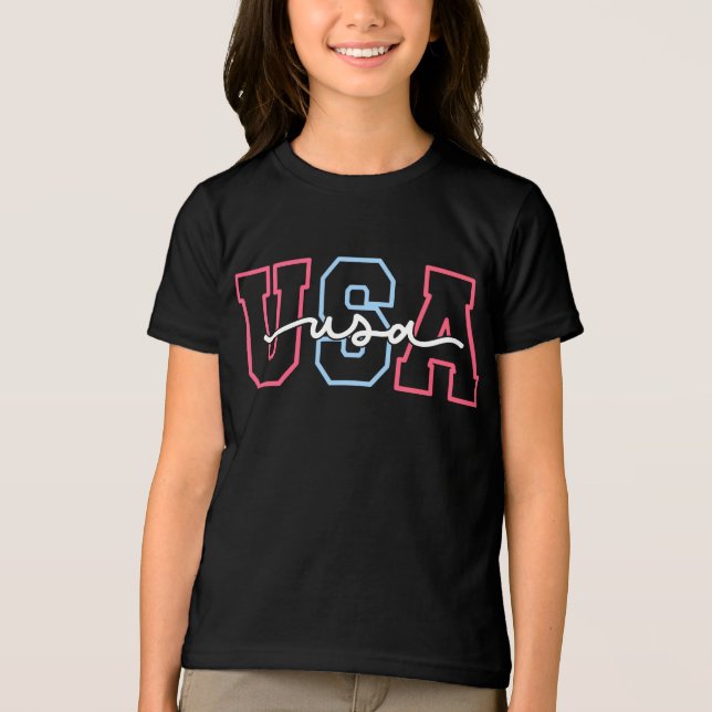 USA Text 4th Of July Design-62118 Tri-Blend Shirt (Front)