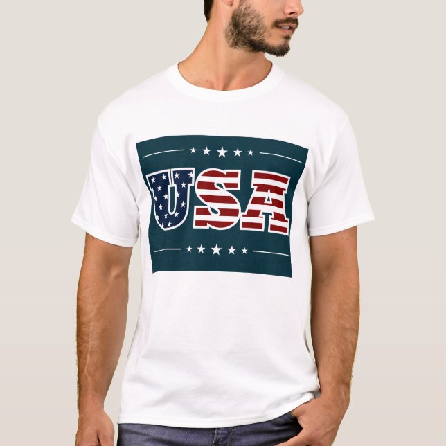 USA Text T-Shirt (Front)