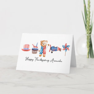 USA Thanksgiving, Personalized American Birthday Card