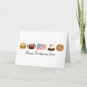 USA Thanksgiving, Personalized American Birthday Card