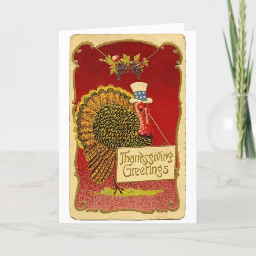 USA Thanksgiving Turkey Holiday Card