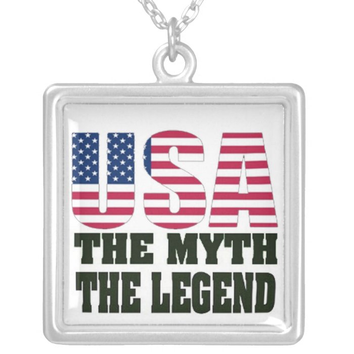 USA The Myth The Legend Sterling Silver Plate Neck Custom Jewelry