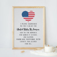 USA The Pledge Of Allegiance American Flag Heart 