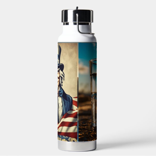 USA-Themed Stainless Steel Water Bottle – Durable  (Left)