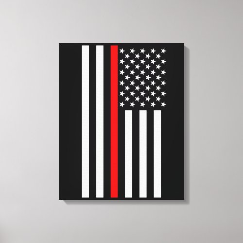 USA Thin Red Line on a Canvas Print