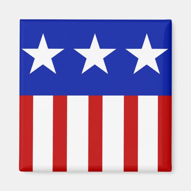 USA-Three Star American Flag Magnet (Front)