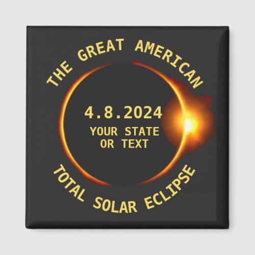 USA Total Solar Eclipse Party 482024 Custom Text Magnet