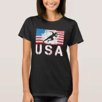 USA Track and field team American flag US men wome T-Shirt | Zazzle