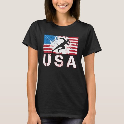 USA Track and field team American flag US men wome T_Shirt
