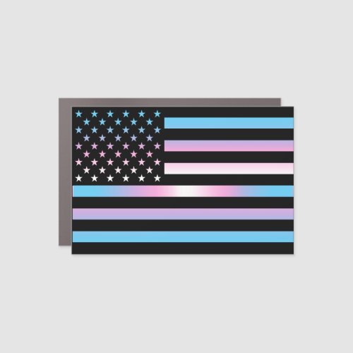 USA Trans Pride Patriotic Car Magnet