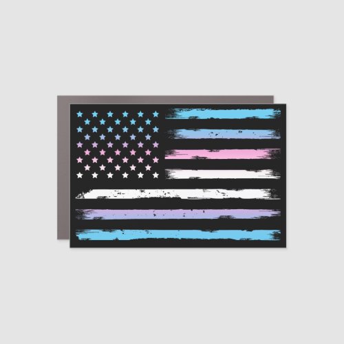 USA Trans Pride Patriotic Car Magnet