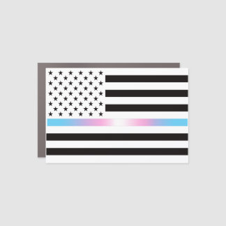 USA Trans Pride Thin Line Car Magnet