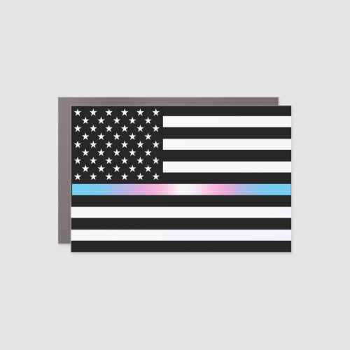 USA Trans Pride Thin Line Car Magnet