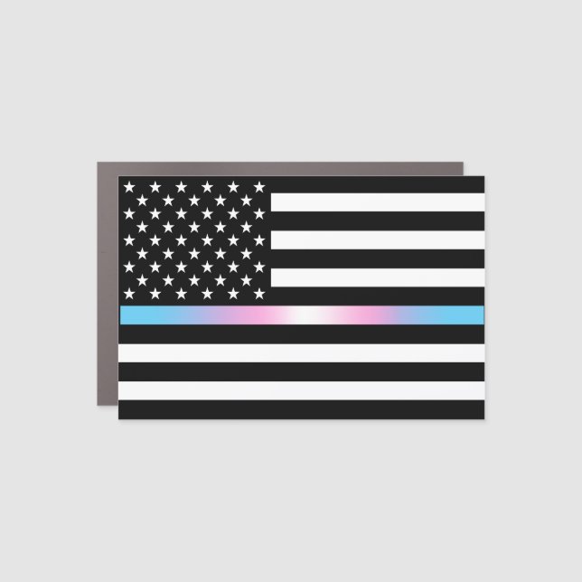 USA Trans Pride Thin Line Car Magnet (Front)