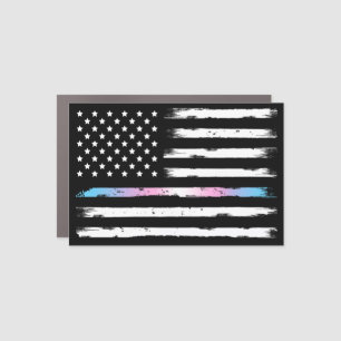 USA Trans Pride Thin Line Vintage Car Magnet
