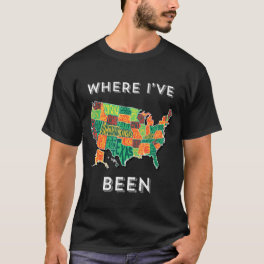 USA Travel Visited 50 States Map T-Shirt