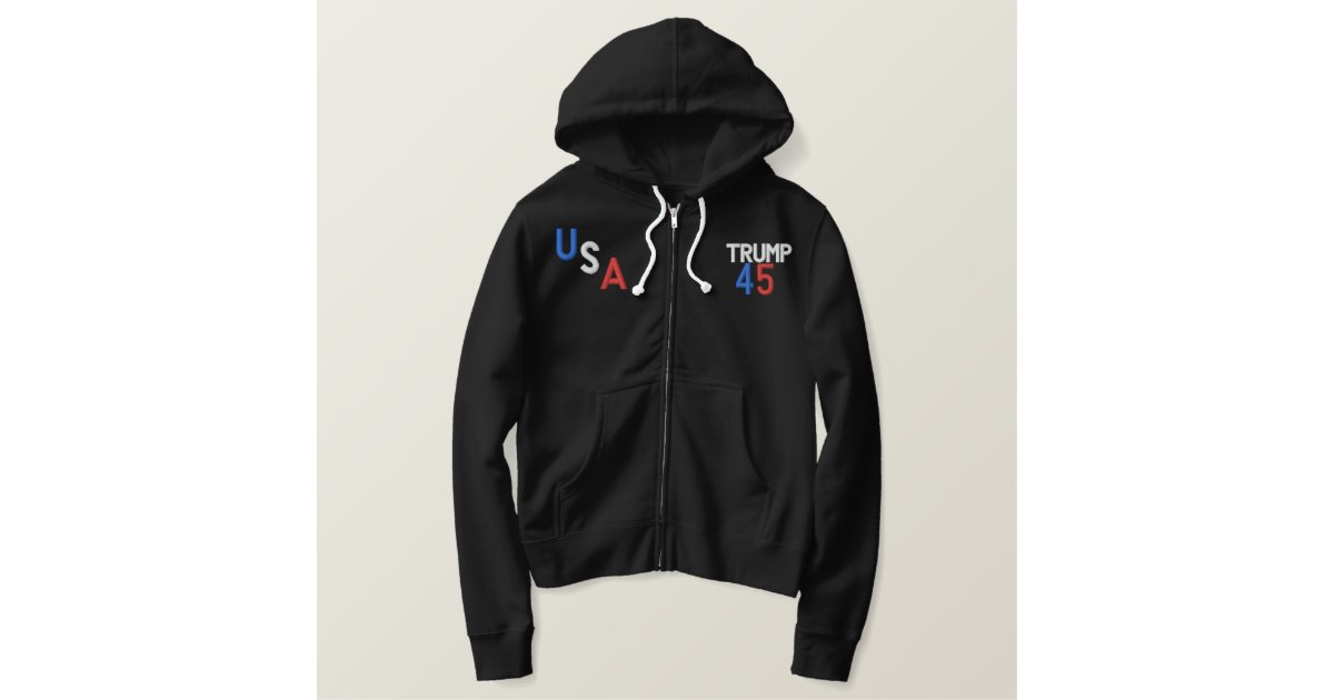 USA TRUMP 45 2016 FLEECE ZIP JOGGER JACKET | Zazzle.com