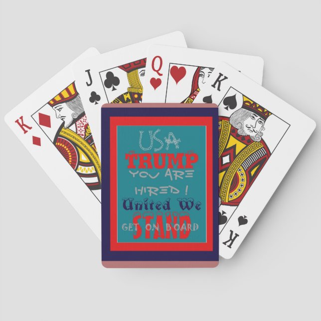USA Trump You Are Hired! United We Stand Art Print Poker Cards (Back)