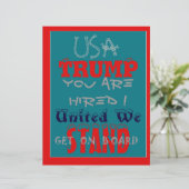 USA Trump You Are Hired! United We Stand Get On! (Standing Front)