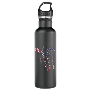 USA turtle with stars and stribes Stainless Steel Water Bottle
