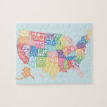 USA Typography Map Jigsaw Puzzle<br><div class="desc">Have some fun with this hand-lettered map of the United States.</div>