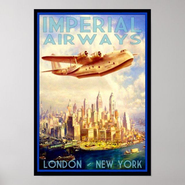 " USA/UK: 1950 New York City - Imerpial Airways Poster (Front)