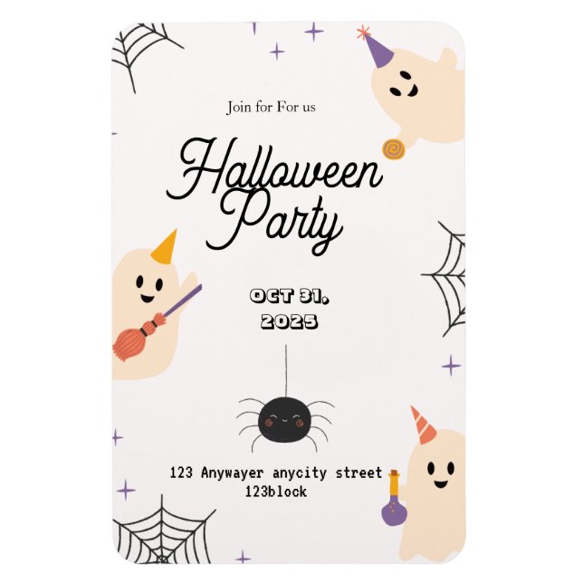 "USA UK Canada Halloween Party Invitations  Magnet (Vertical)