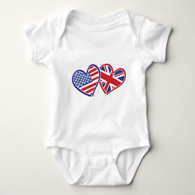 USA---UK-Love Baby Bodysuit (Front)
