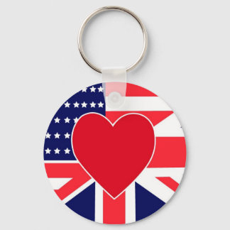 USA/UK Love Keychain