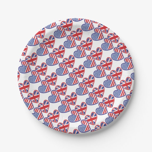 USA---UK-Love Paper Plates (Front)