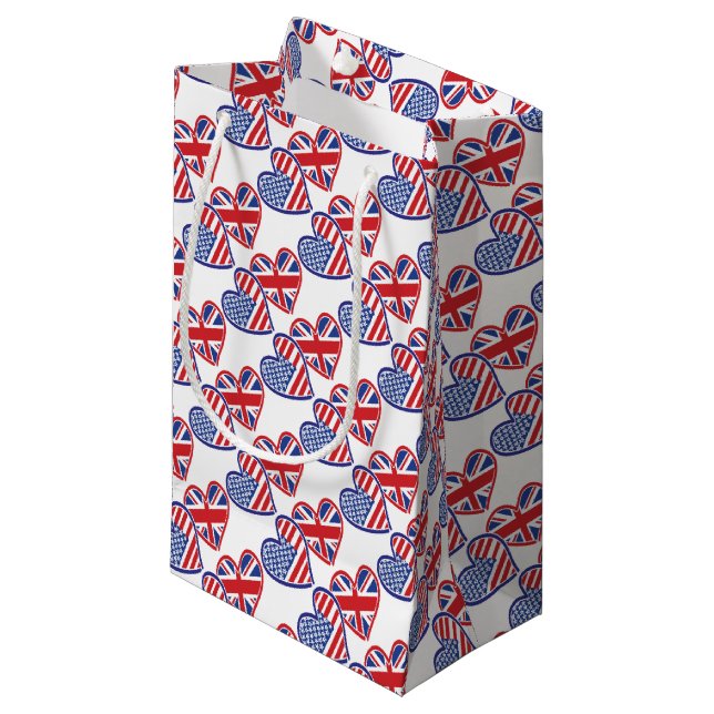 USA---UK-Love Small Gift Bag (Front Angled)