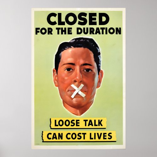 USA & UK WWII Propaganda Poster Careless Talk