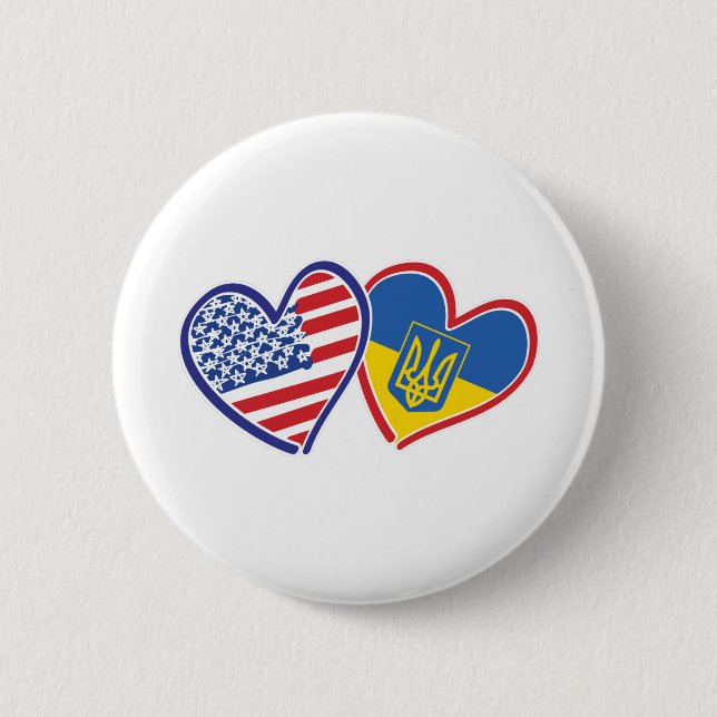 USA-Ukraine-Flags Button (Front)