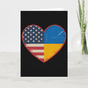 Usa Ukraine Heart - Dual Citizenship 1 Card