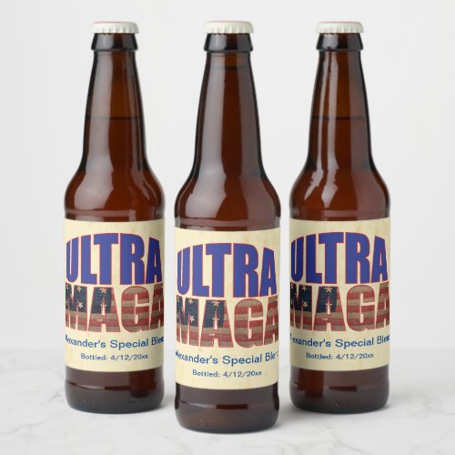 USA ULTRA MAGA GREAT TRUMP SUPPORTER  BEER BOTTLE LABEL