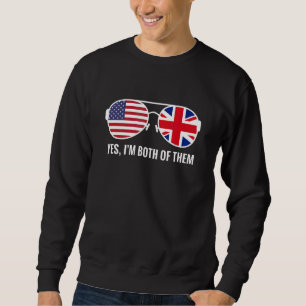 Usa United Kingdom Flag Sunglasses British America Sweatshirt